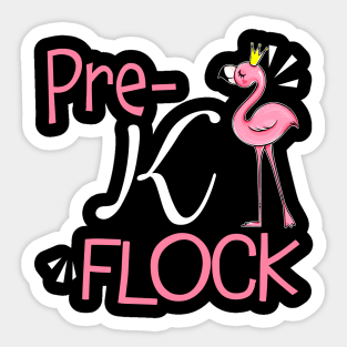 Flamingo Back To School Pre-K Flock Sticker